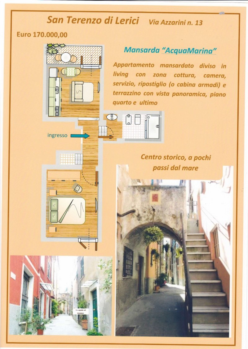 Appartamento borgo storico di San Terenzo a La Spezia in Vendita