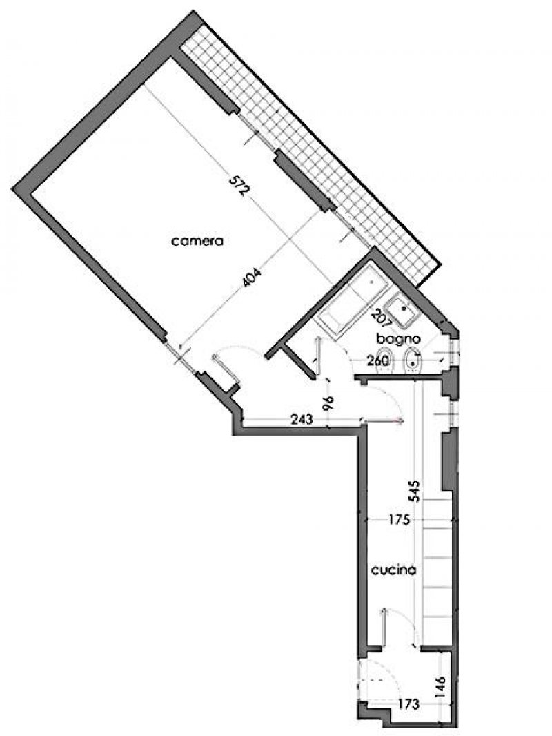 Miniappartamento al piano attico a Milano in Affitto