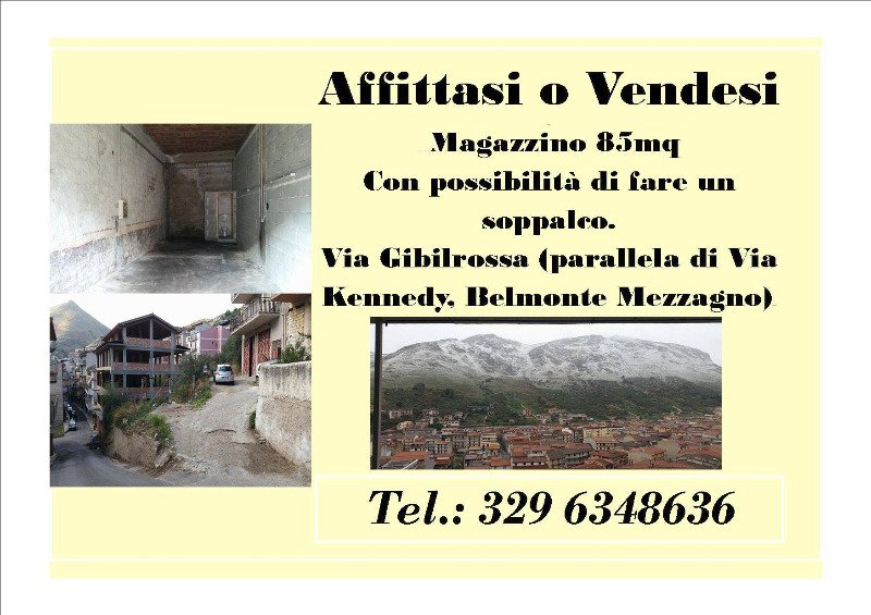 Belmonte Mezzagno magazzino a Palermo in Vendita