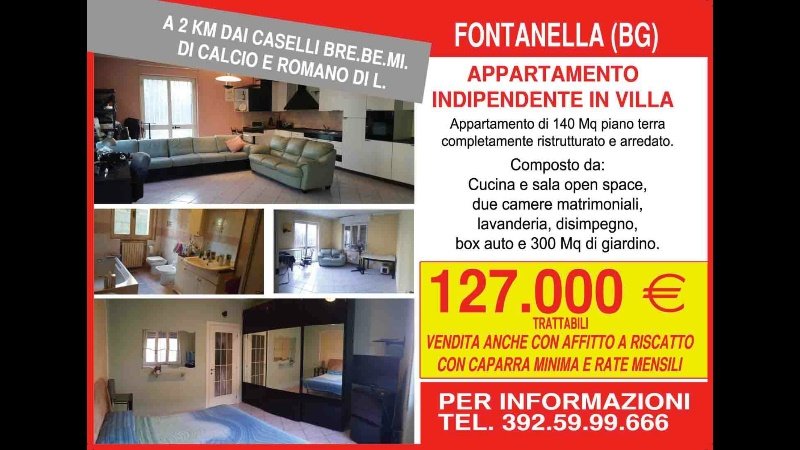 Fontanella appartamento in villa a Bergamo in Vendita