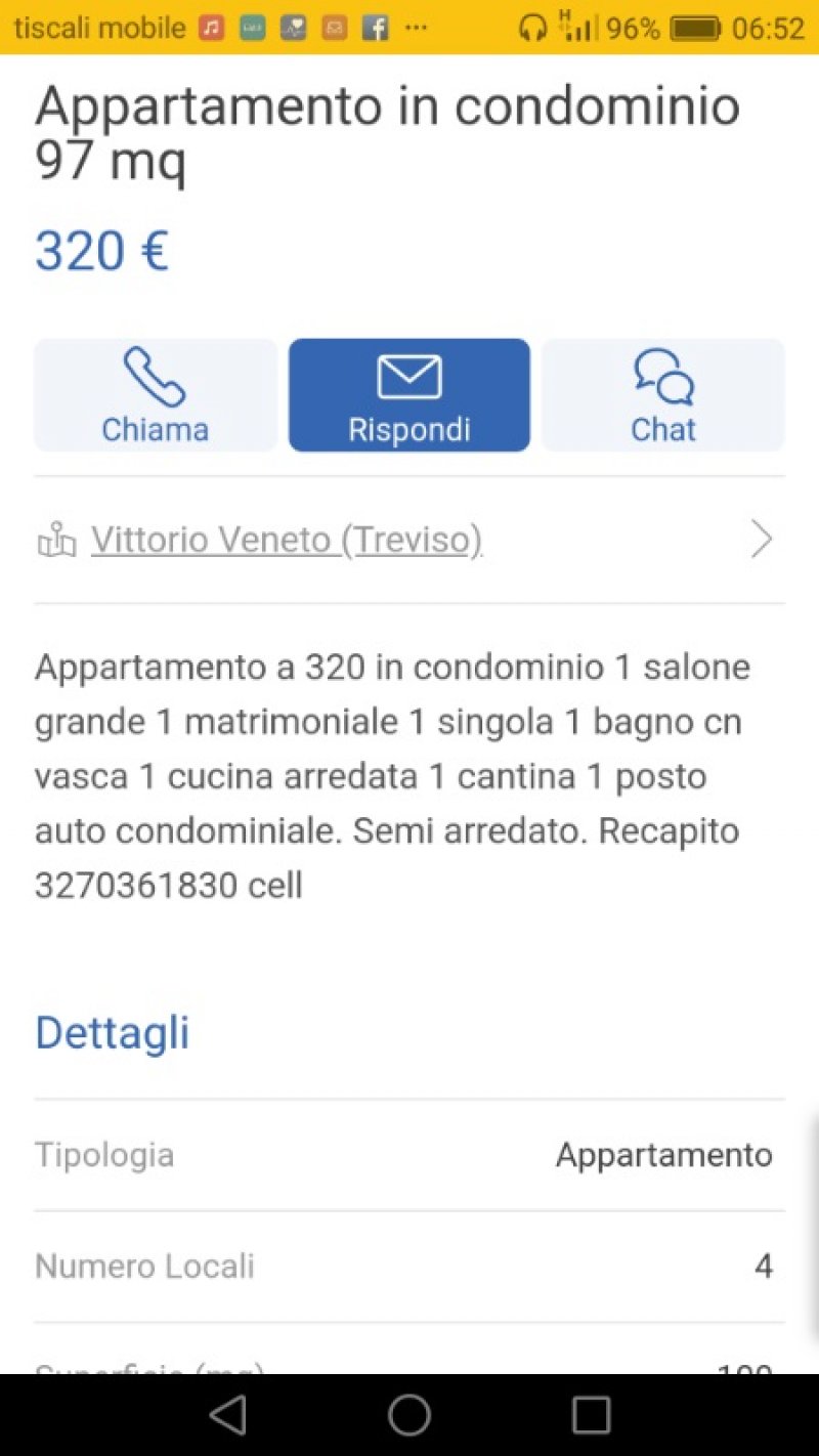 Appartamento a Vittorio Veneto a Treviso in Affitto
