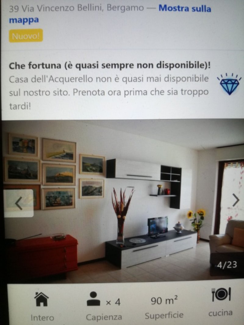 Bergamo trilocale per affitti brevi a Bergamo in Affitto