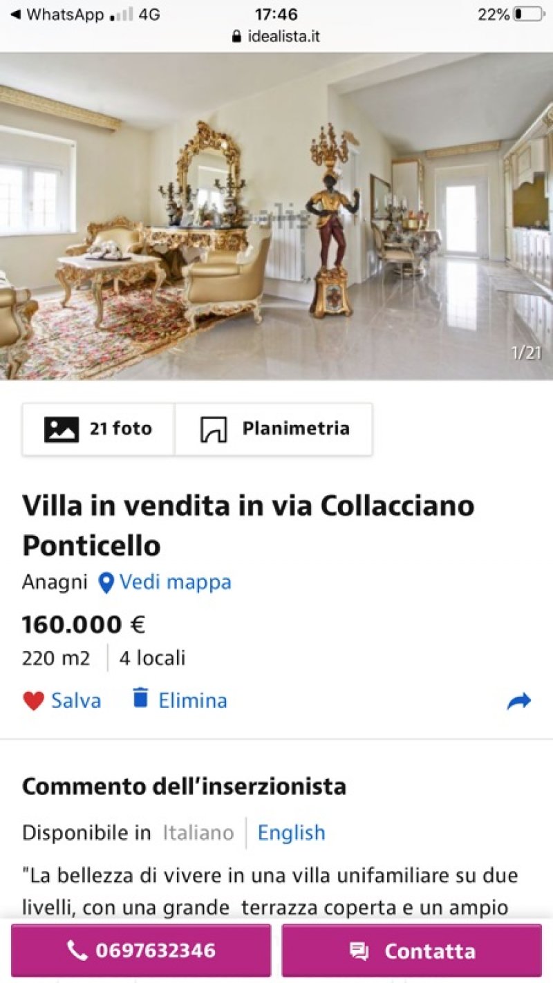 Collacciano Anagni villa a Frosinone in Vendita