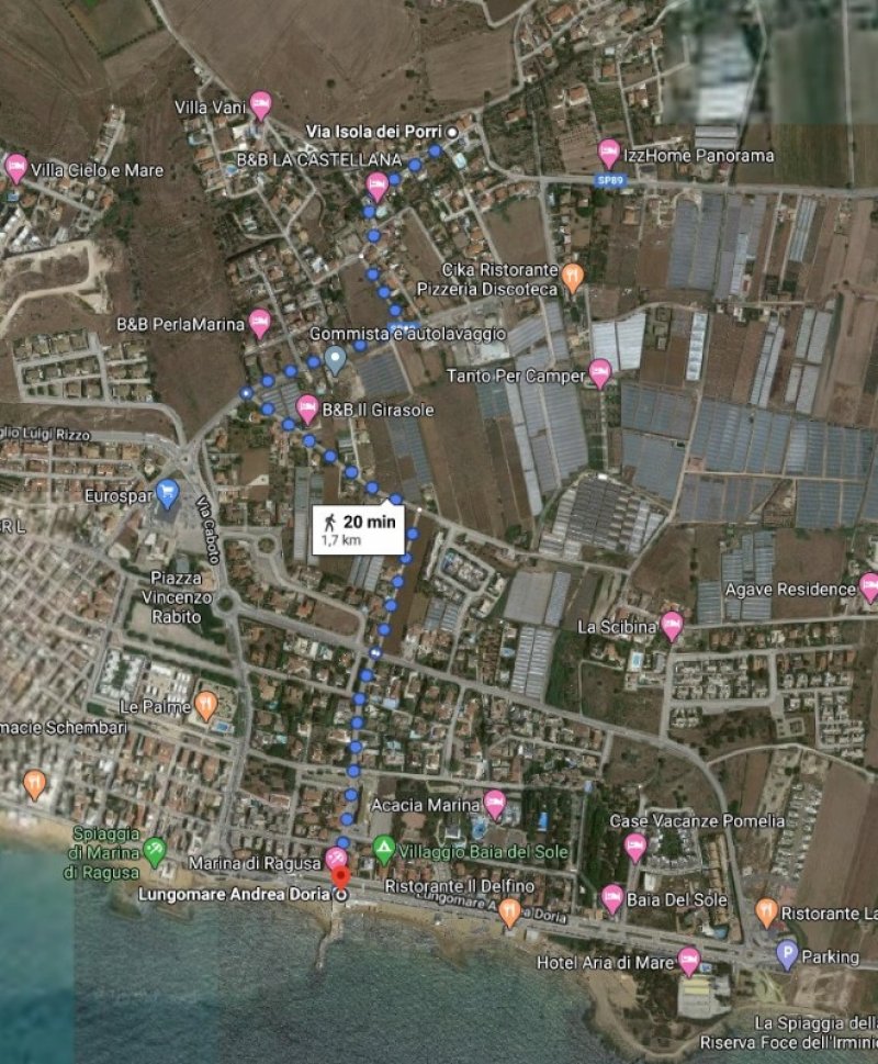 A marina di Ragusa lotto terreno edificabile a Ragusa in Vendita