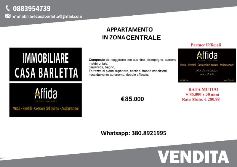 Barletta appartamento con terrazzo zona centrale a Barletta-Andria-Trani in Vendita