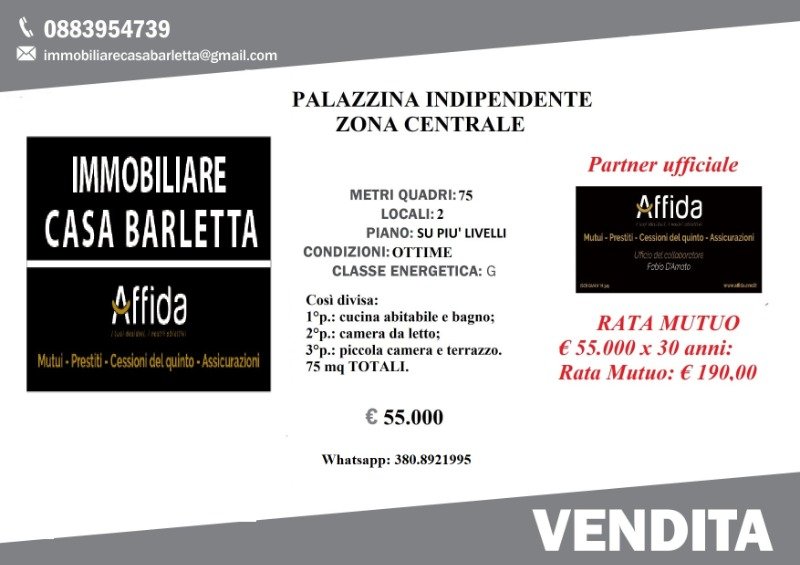 Barletta palazzina indipendente zona centrale a Barletta-Andria-Trani in Vendita