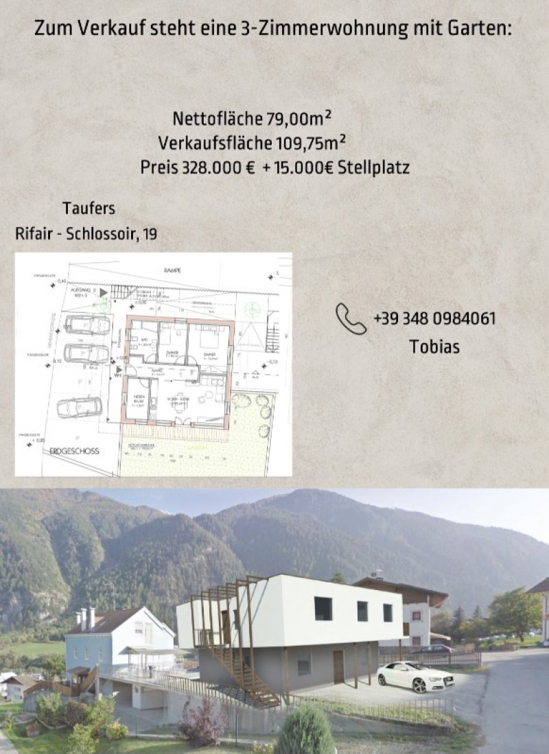Tubre nuova appartements con casting a Bolzano in Vendita