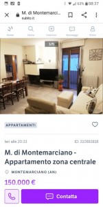 Annuncio vendita Montemarciano appartamento con vasca idromassaggio